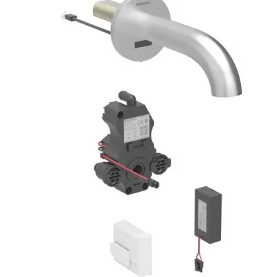 Geberit Piave - elektronisks zemapmetuma izlietnes vārsts, bateriju darbība, easy to clean, birstēts nerūsējošais tērauds 116.263.SN.1