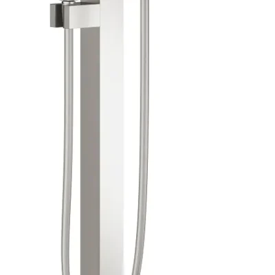 Grohe Eurocube - vannas maisītājs grīdas montāžai, ar piederumiem, Supersteel 23672DC1