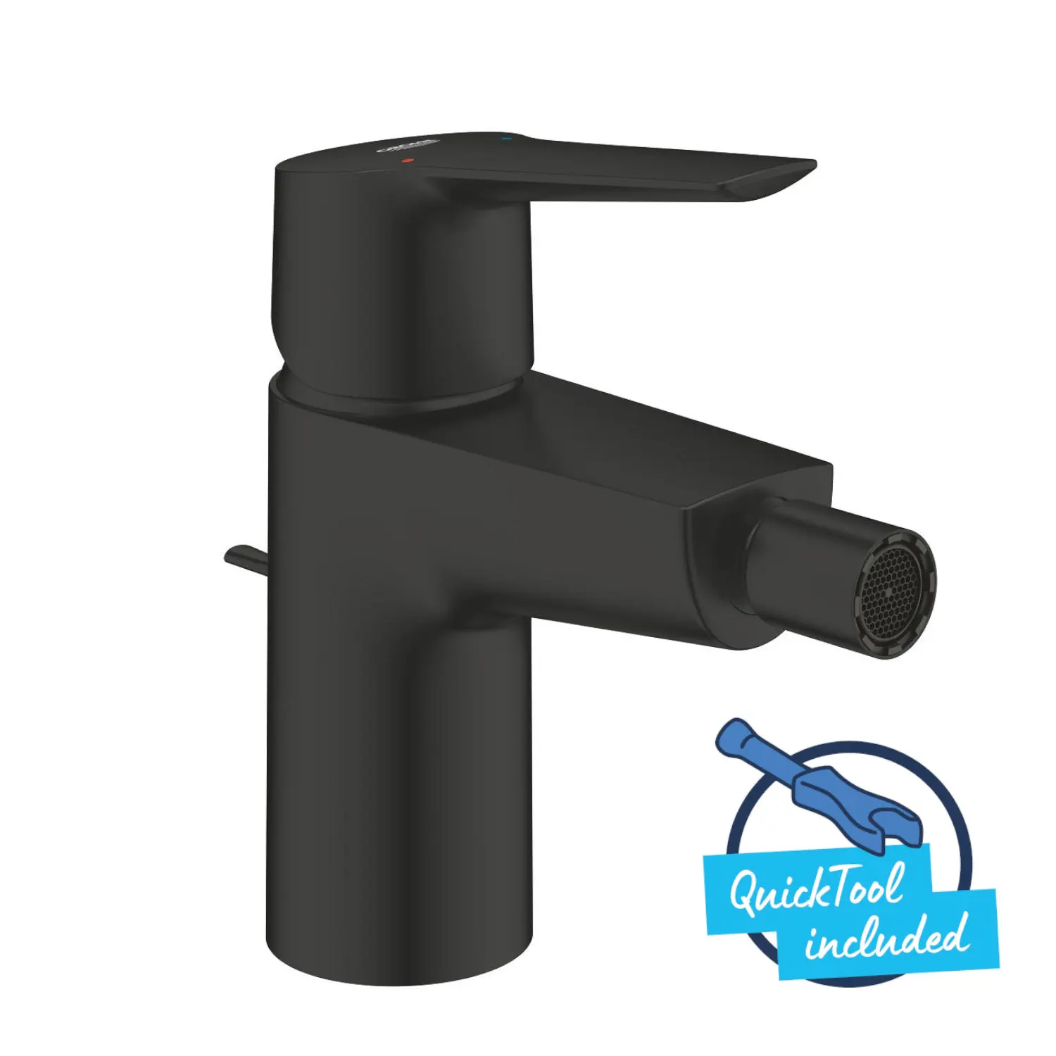 Grohe QuickFix Start - bideta maisītājs ar noteci, matēti melns 325602432