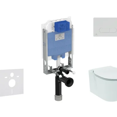 Ideal Standard ProSys - komplekts - priekšsienas elements, tualete un WC sēdeklis Connect Air, vadības plate Oleas M1, Aquablade, SoftClose, balts ProSys80M SP94