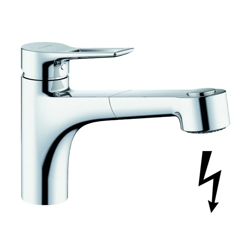 Kludi Mix - virtuves izlietnes vienas sviras maisītājs ar izvelkamu dušu, hromēts 329420562