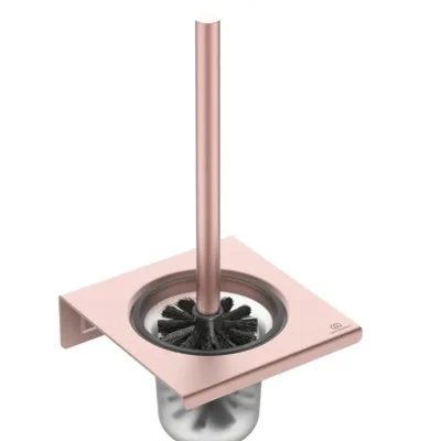 Ideal Standard ALU+ - pie sienas montējama WC birste ar turētāju, matēts stikls/Roségold BD593RO