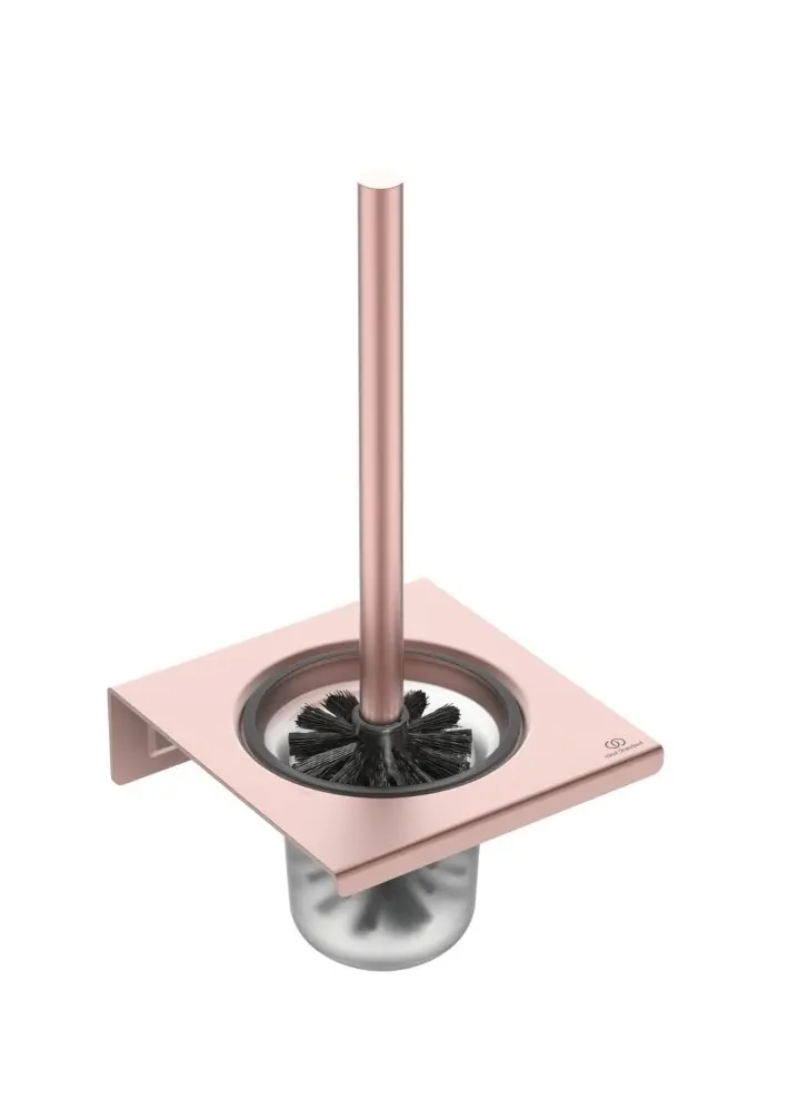Ideal Standard ALU+ - pie sienas montējama WC birste ar turētāju, matēts stikls/Roségold BD593RO