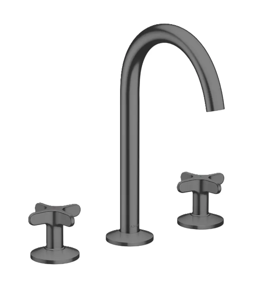 Axor One - izlietnes maisītājs ar Push-Open noteces komplektu, 3 caurumu montāža, EcoSmart, birstēts melns hroms 48040340