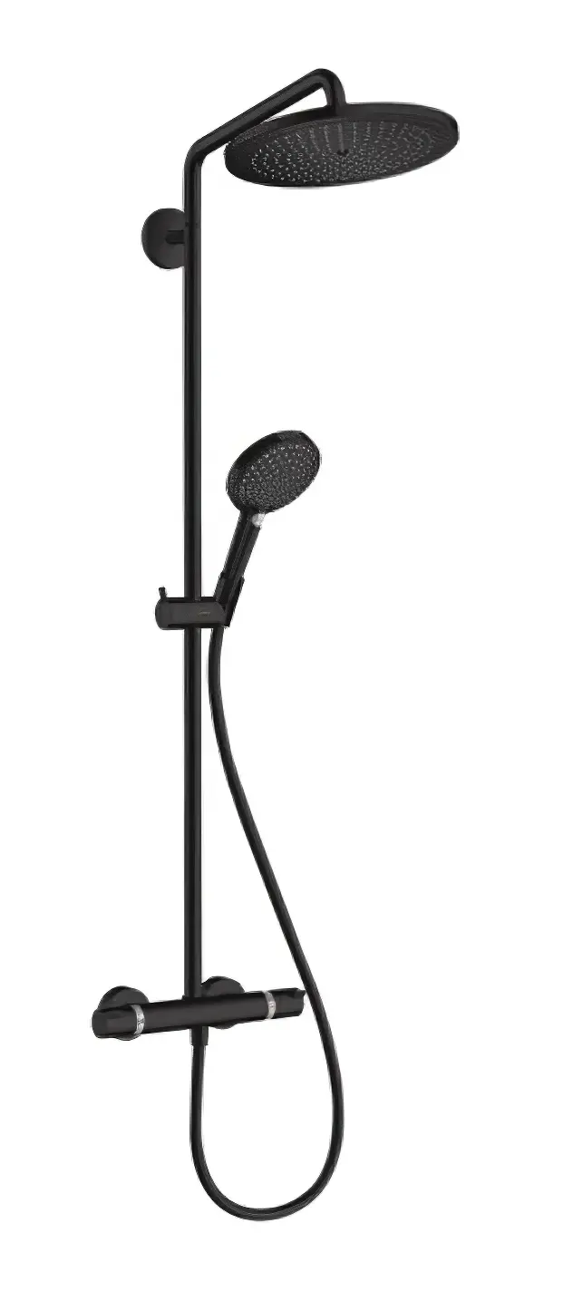 Hansgrohe Croma Select S - dušas komplekts Showerpipe 280 ar termostatu, EcoSmart, matēti melna 26891670