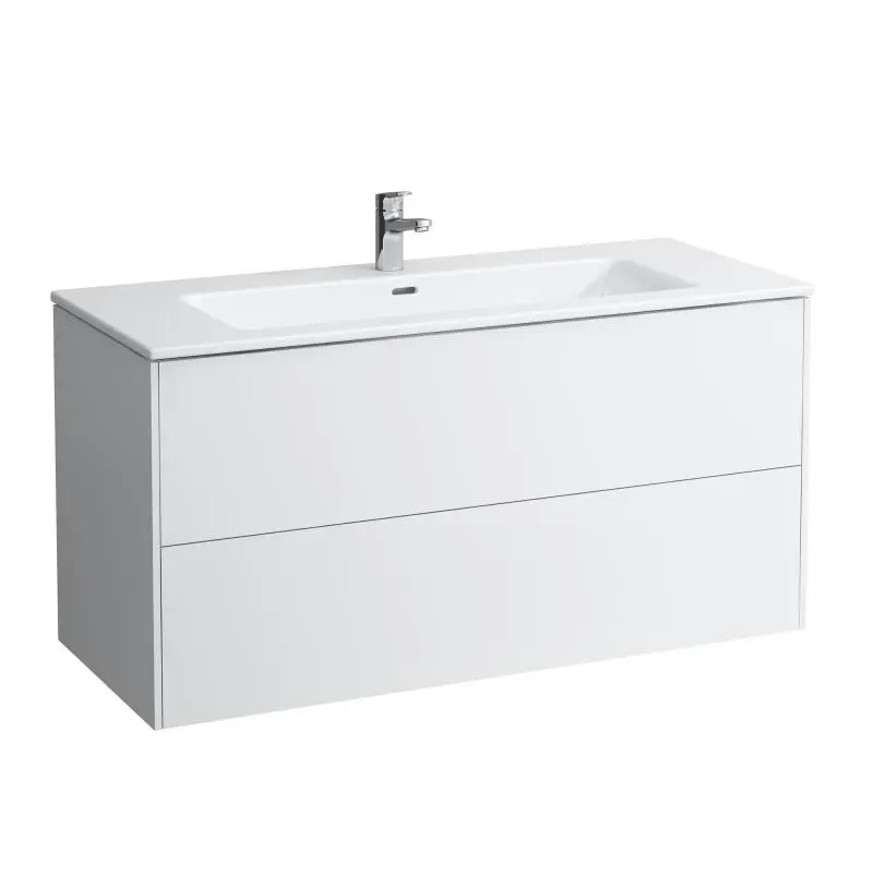 Laufen Pro S - izlietne ar zemizlietnes skapi, 120x61x50 cm, 2 atvilktnes, balts spīdīgs H8649632611041