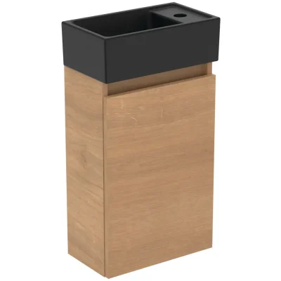 Ideal Standard Eurovit+ - rokas izlietne ar apakšskapi, 55x35x20 cm, 1 durvis, dabīgs ozols/zīdaini melns R0578Y8