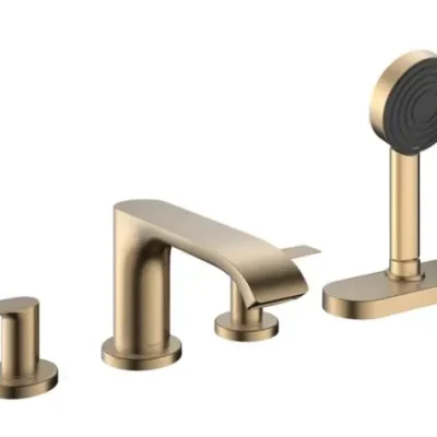 Hansgrohe Vivenis - vannas malas maisītājs, 4 caurumu montāža, sBox, birstēta bronza 75444140