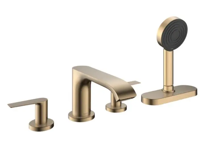 Hansgrohe Vivenis - vannas malas maisītājs, 4 caurumu montāža, sBox, birstēta bronza 75444140