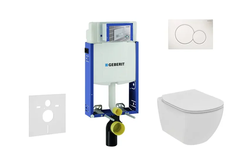 Geberit Kombifix - uzstādīšanas elements sienas WC ar vadības plati Sigma01, Ideal Standard Tesi WC un WC sēdekli, Rimless, SoftClose, Alpu balts 110.302.00.5 NE1