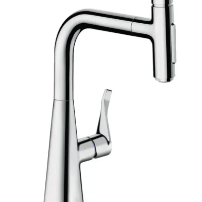 Hansgrohe M71 - virtuves izlietnes maisītājs M7117-H240 ar izvelkamu trauku dušu, sBOX, hromēts 73817000