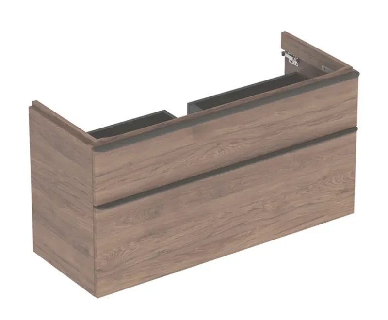 Geberit Smyle Square - izlietnes apakšskapītis, 118x47x62 cm, 2 izvilkumi, riekstkoks/lava 500.355.JR.1