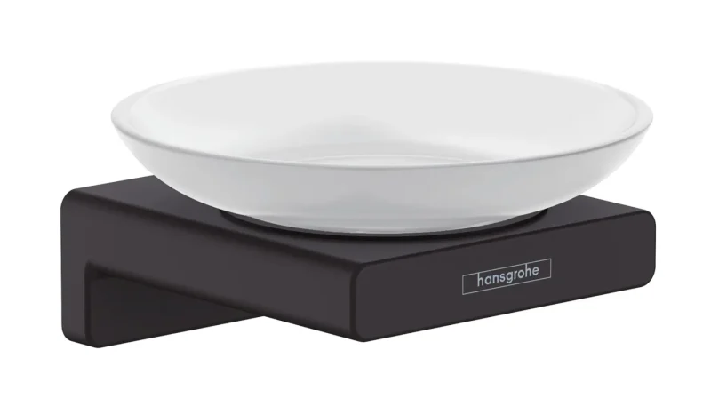 Hansgrohe AddStoris - ziepju trauks ar turētāju, stikls matēts/melns matēts 41746670