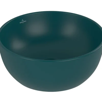 Villeroy & Boch Artis - uz virsmas uzstādāma izlietne, diametrs 33 cm, bez pārplūdes, bez jaucējkrāna atveres, CeramicPlus, Teal 438932TE