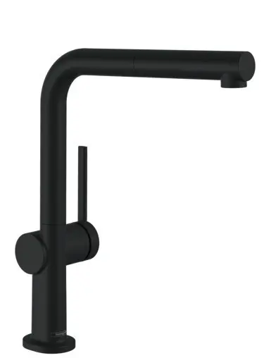 Hansgrohe M54 - virtuves izlietnes maisītājs Talis ar izvelkamu dušu, sBox, matēti melns 72809670