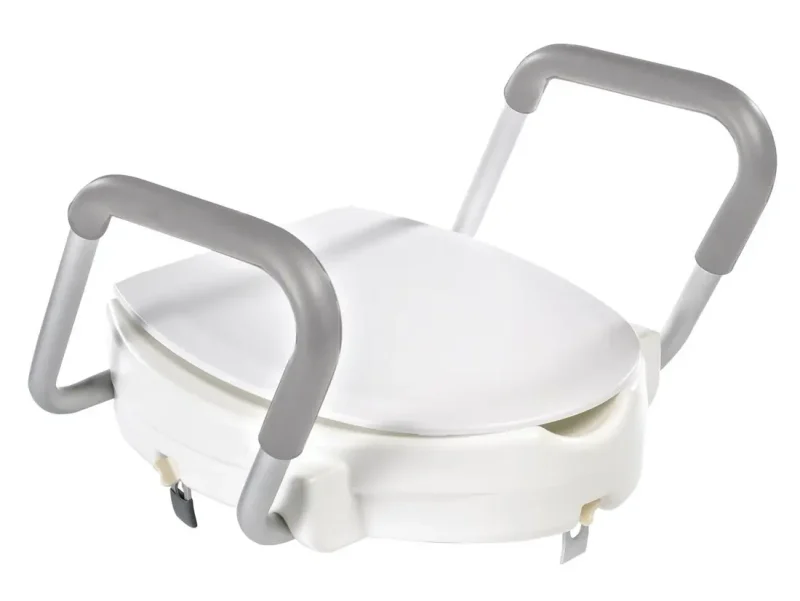 Sapho Ridder WC sēdekļi - WC sēdeklis, 100 mm - paaugstināts, ar atbalsta rokturiem, balts A0072001