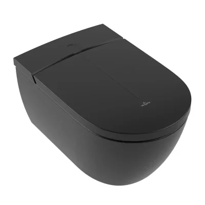Villeroy & Boch ViClean - elektronisks bidē ar keramiku, Rimless, CeramicPlus, SoftClosing, Pure Black V0E100R7