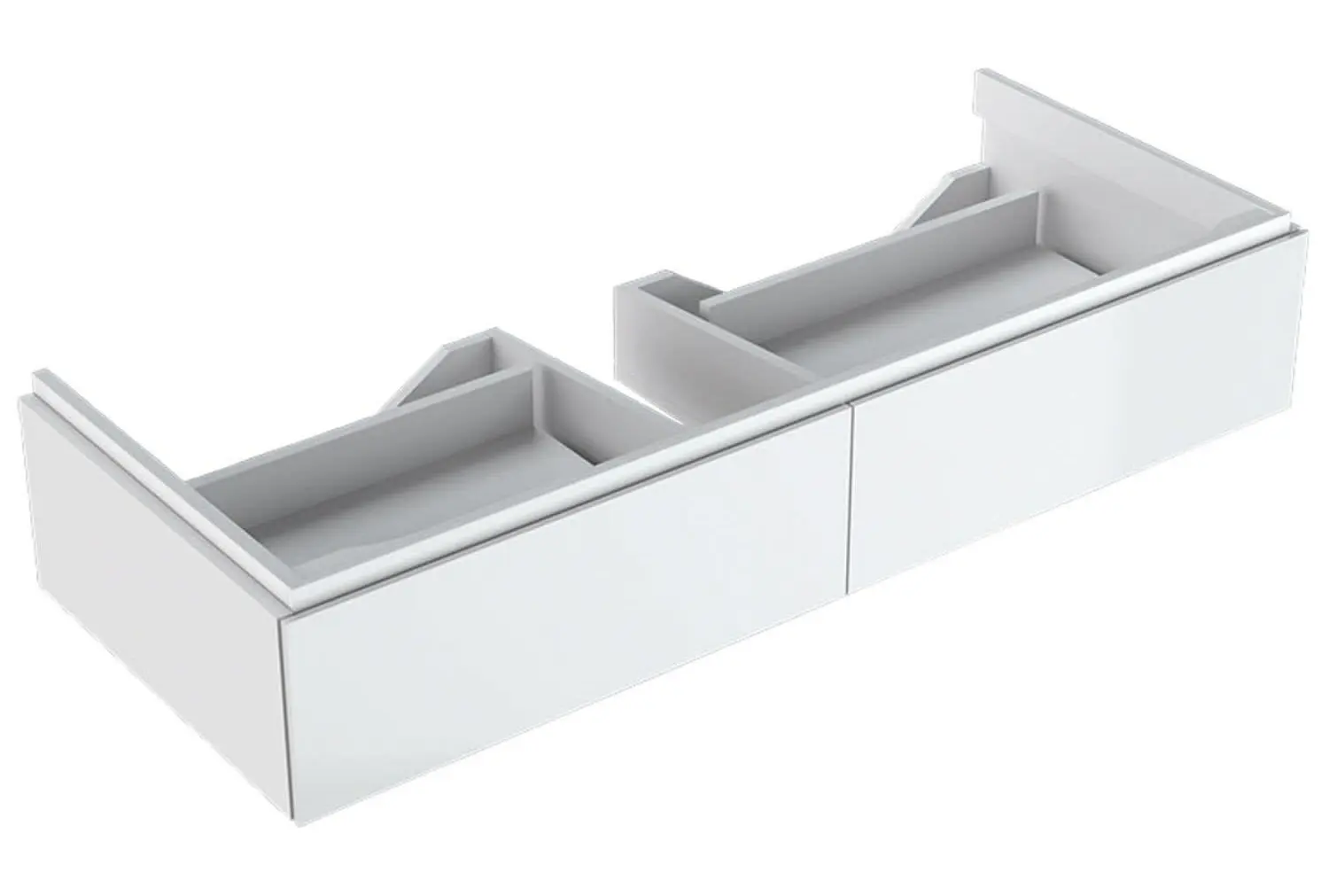 Geberit Xeno 2 - izlietnes skapītis 120 cm, ar LED apgaismojumu, 2 izvelkamām atvilktnēm, balts spīdīgs 500.517.01.1