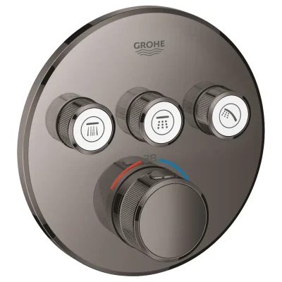 Grohe Grohtherm SmartControl - termostata dušas maisītājs, zemapmetuma montāža, ar 3 noslēgvārstiem, Hard Graphite 29121A00