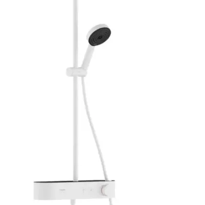 Hansgrohe Pulsify S - dušas komplekts ar termostatu, diametrs 26 cm, 3 strūklas veidi, balts matēts 24220700