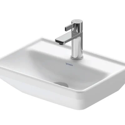 Duravit D-Neo - rokas izlietne 45 x 34 cm, bez pārplūdes, ar jaucējkrāna caurumu, matēti balta 0738453241