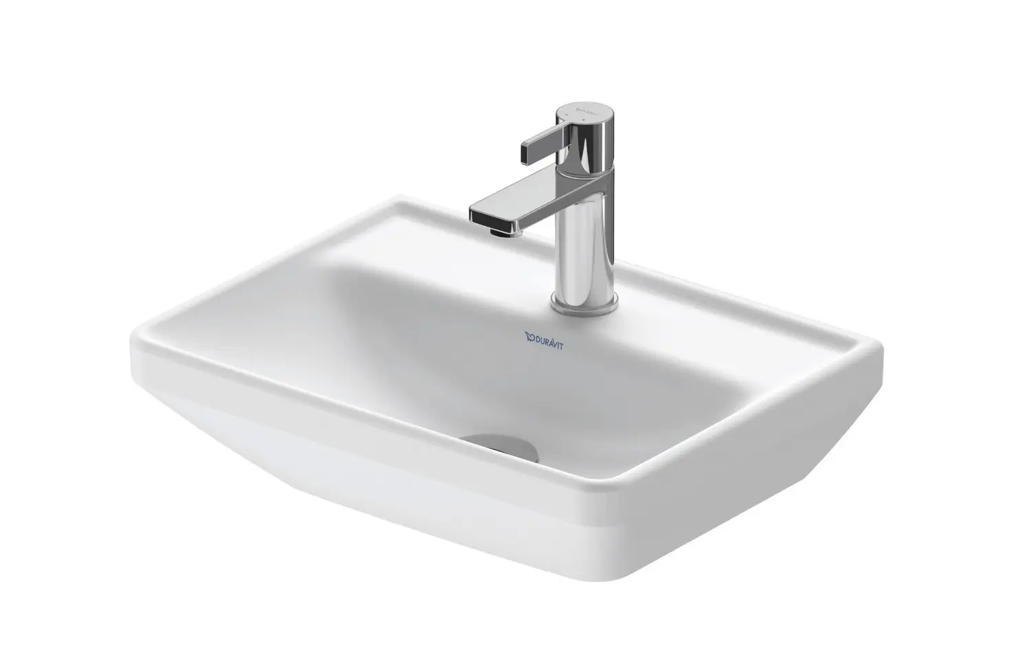 Duravit D-Neo - rokas izlietne 45 x 34 cm, bez pārplūdes, ar jaucējkrāna caurumu, matēti balta 0738453241