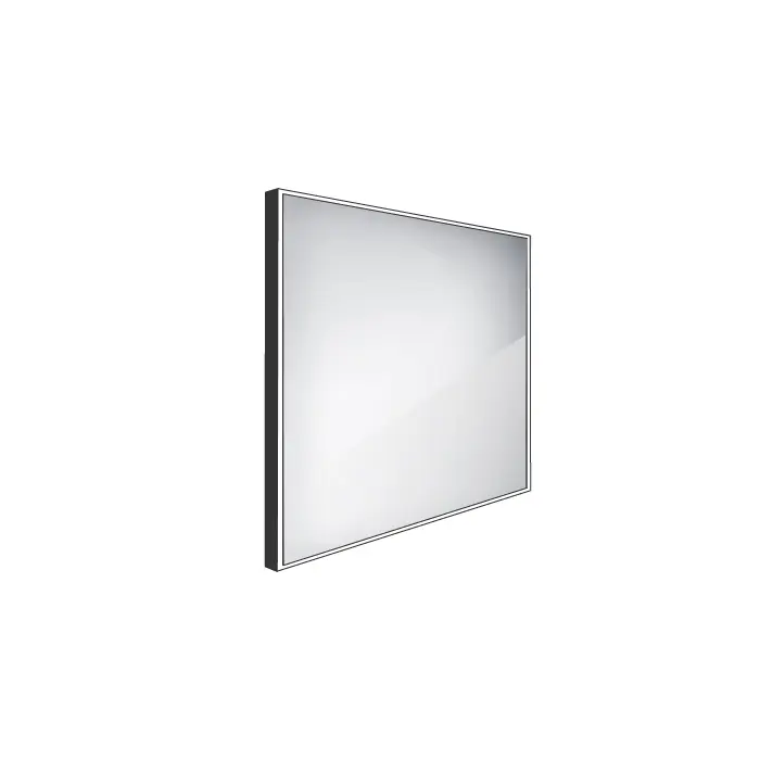 Nimco spogulis - spogulis ar LED gaismu, 60x60 cm, alumīnijs/melns ZPC 13066-90