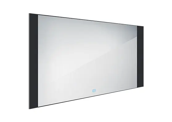 Nimco spogulis - spogulis ar LED apgaismojumu, 120x65 cm, skārien sensors, alumīnijs/melns ZPC 41006V-90