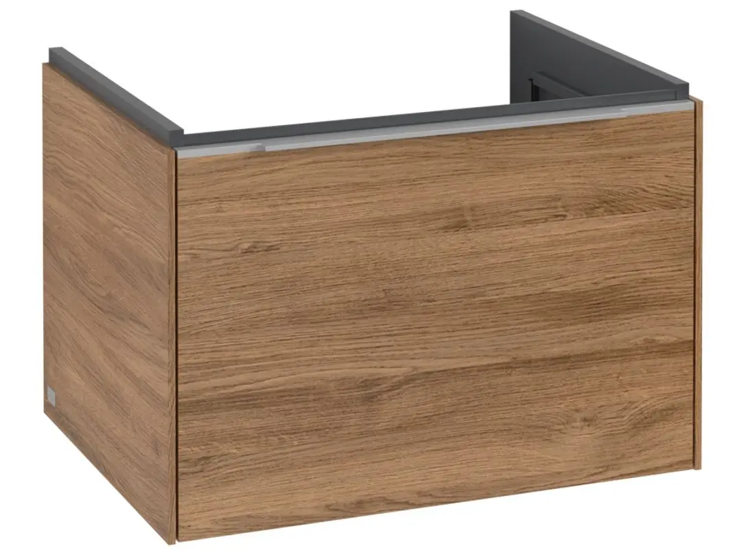 Villeroy & Boch Subway 3.0 - izlietnes skapītis, 62x43x48 cm, 1 atvilktne, Oak Kansas / spīdīgs alumīnijs C57500RH