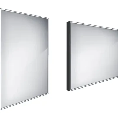Nimco spogulis - spogulis ar LED gaismu, 60x80 cm, alumīnijs/melns ZPC 13002-90