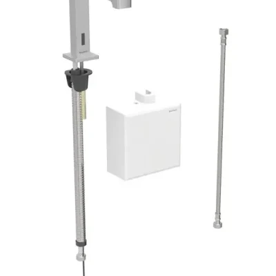 Geberit Brenta - elektronisks izlietnes vārsts, darbība ar bateriju, easy to clean, matēts nerūsējošais tērauds 116.173.SN.1
