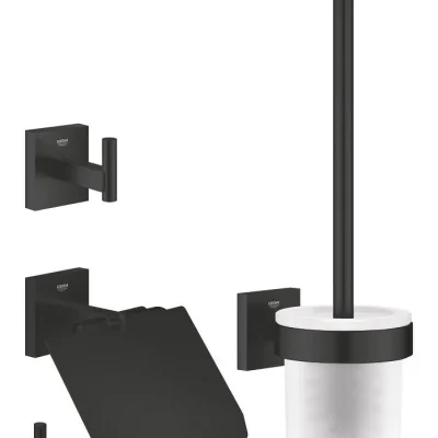 Grohe QuickFix Start Cube - WC piederumu komplekts 3 in 1, matēti melns 411232430