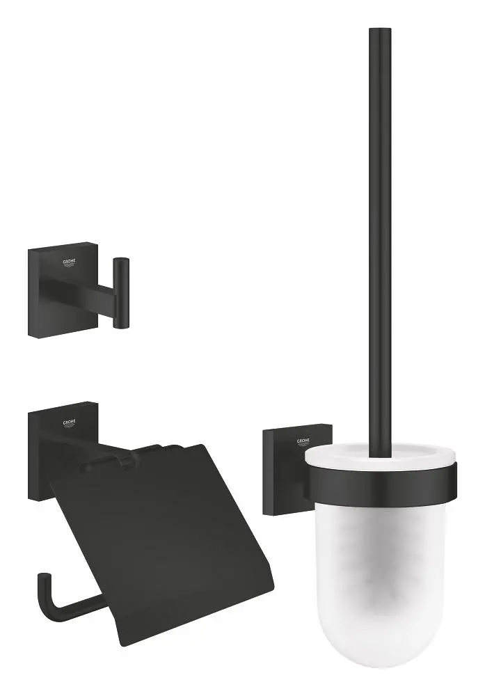 Grohe QuickFix Start Cube - WC piederumu komplekts 3 in 1, matēti melns 411232430