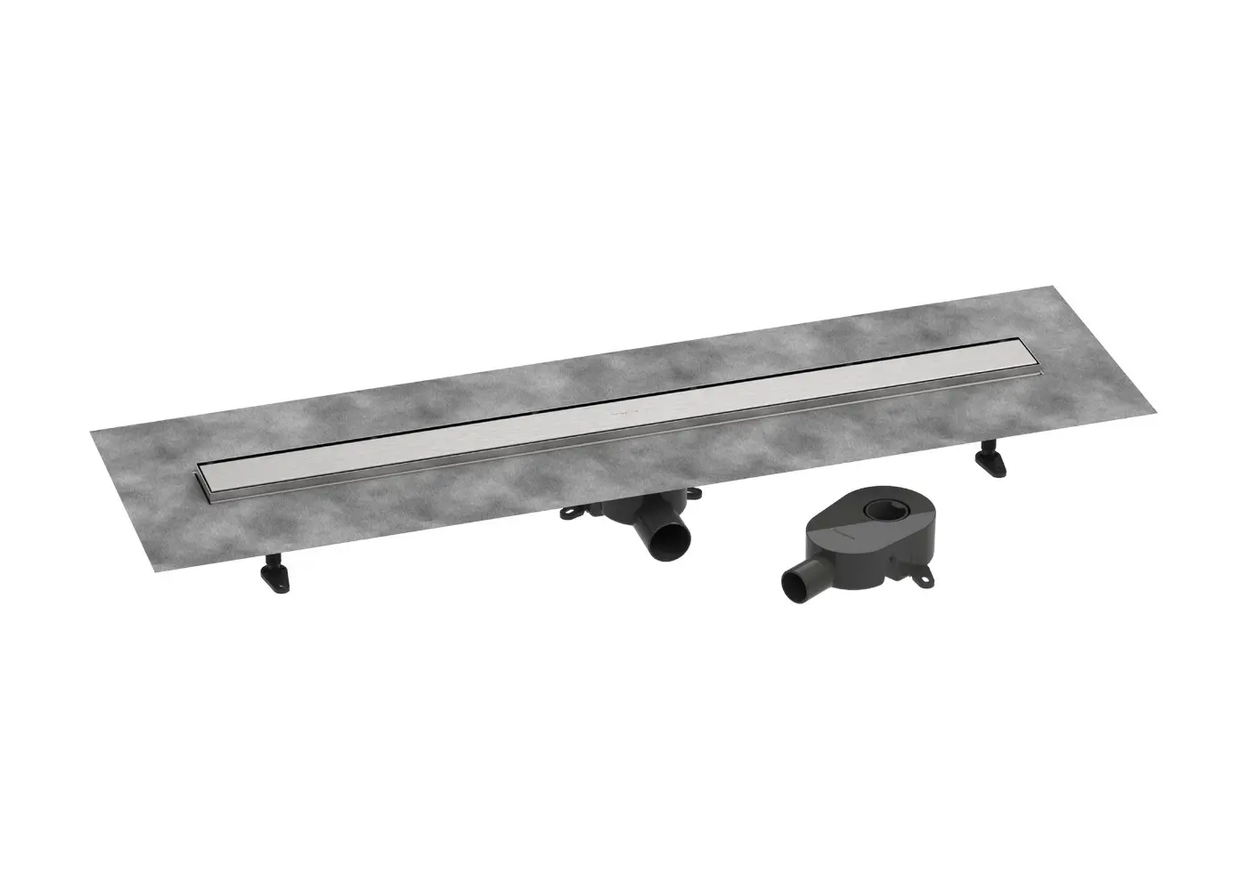 Hansgrohe RainDrain Go - dušas renīte 100 cm ar abpusēju resti, flīžu ievietošanai, birstēts nerūsējošais tērauds 56275800