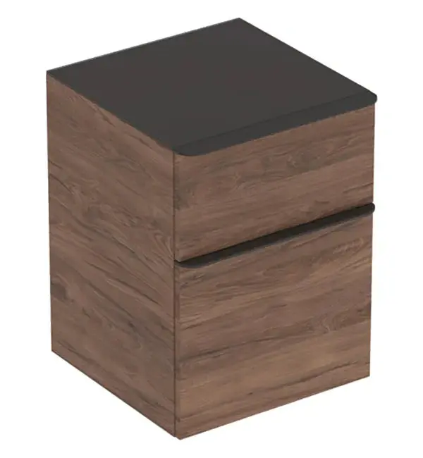 Geberit Smyle Square - sānu skapis, 2 izvelkamās daļas, valrieksts hickory 500.357.JR.1