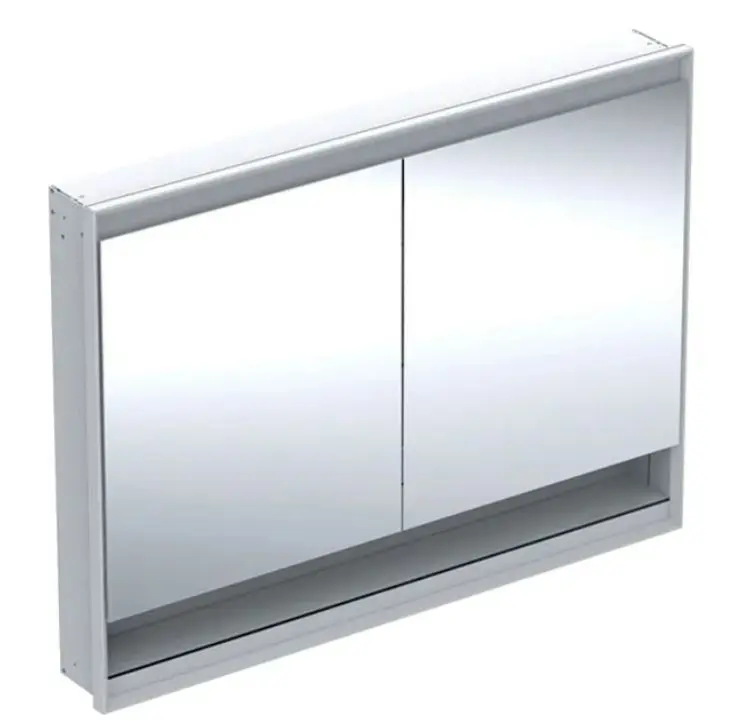 Geberit ONE - spoguļskapis ar LED apgaismojumu, 120x90x15 cm, 2 durvis, zemapmetuma montāža, ar nišu, balts 505.825.00.2