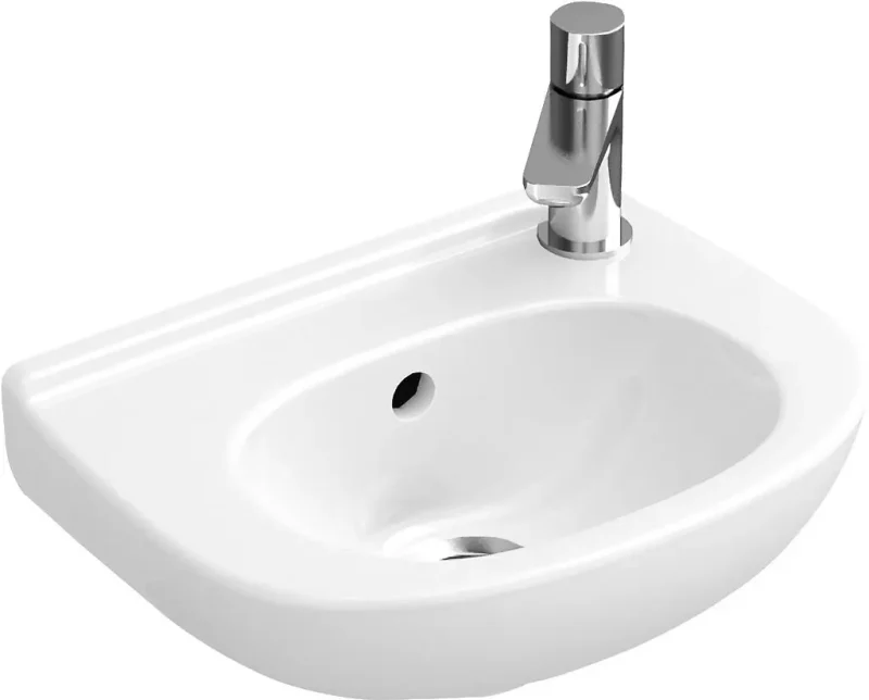 Villeroy & Boch O.novo - roku izlietne Compact, 36x28 cm, ar pārplūdi, bez cauruma, Alpu balts 53603601