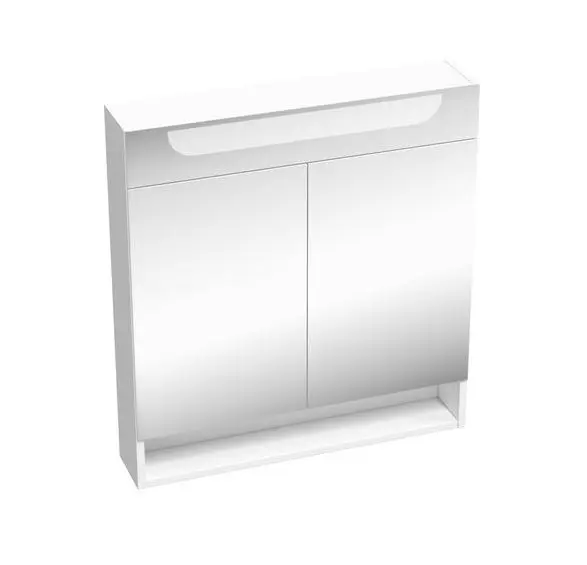 Ravak Classic II - spoguļskapis ar LED apgaismojumu, 70x14x76 cm, 2 durvis, balts spīdīgs X000001470