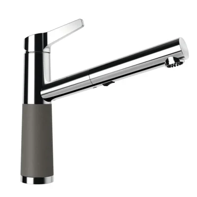 SCHOCK SC-510 - virtuves izlietnes maisītājs ar izvelkamu dušu, Asphalt/hroms 554120GAS