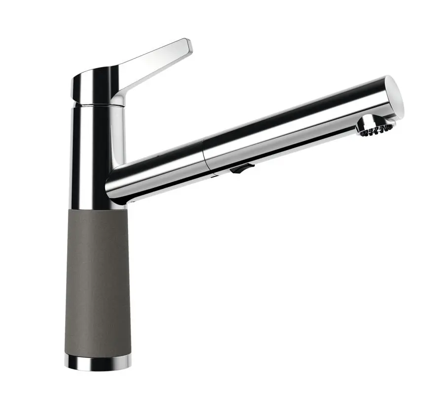 SCHOCK SC-510 - virtuves izlietnes maisītājs ar izvelkamu dušu, Asphalt/hroms 554120GAS