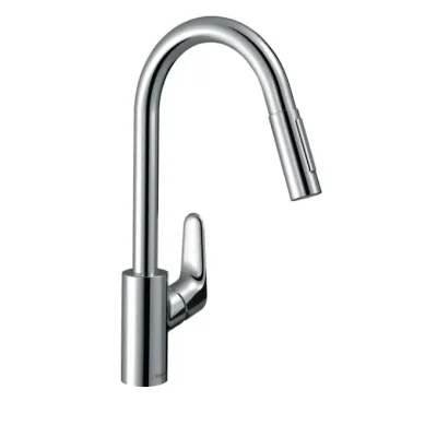 Hansgrohe Focus M41 - virtuves izlietnes maisītājs Focus, ar izvelkamu dušu, sBOX, EcoSmart, hromēts 73895000