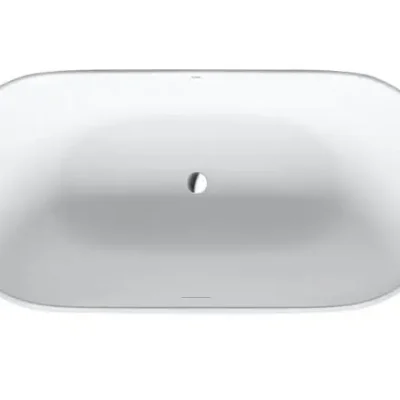Duravit Luv - Brīvi stāvoša vanna, 160x75 cm, DuraSolid, ClickClack, balta 700461000000000