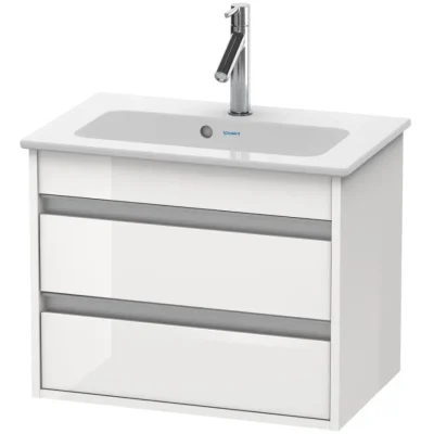 Duravit Ketho - izlietnes skapītis Compact 48x60x39 cm, ar 2 atvilktnēm, balts spīdīgs KT645202222