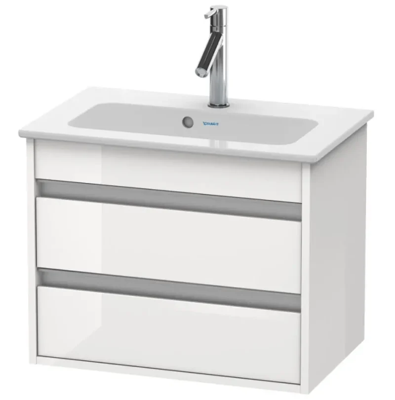 Duravit Ketho - izlietnes skapītis Compact 48x60x39 cm, ar 2 atvilktnēm, balts spīdīgs KT645202222