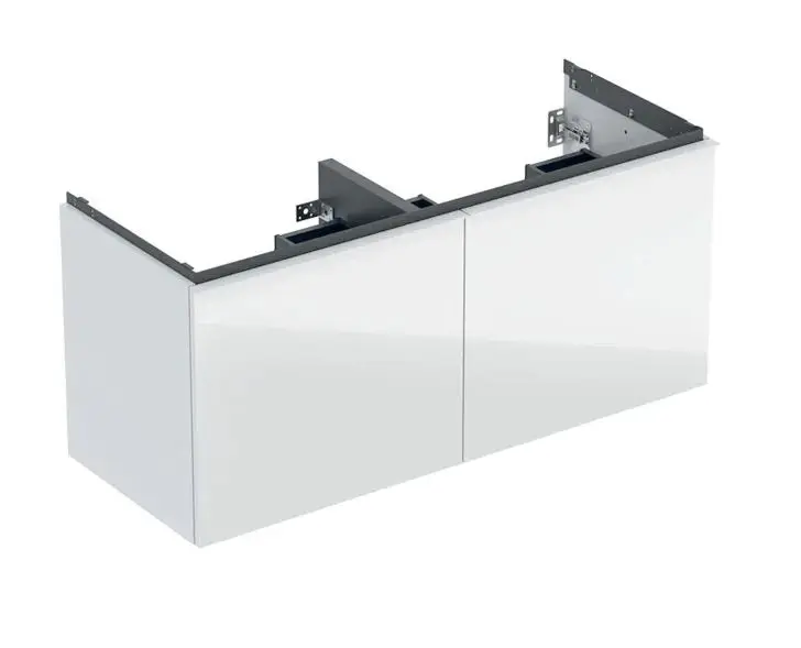 Geberit Acanto - izlietnes apakšskapītis, 118x54x48 cm, 4 atvilktnes, stikls/balts 503.007.01.2