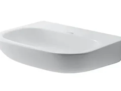 Duravit D-Code - rokas izlietne 45x36 cm, bez jaucējkrāna cauruma, Alpu balts 07074500702