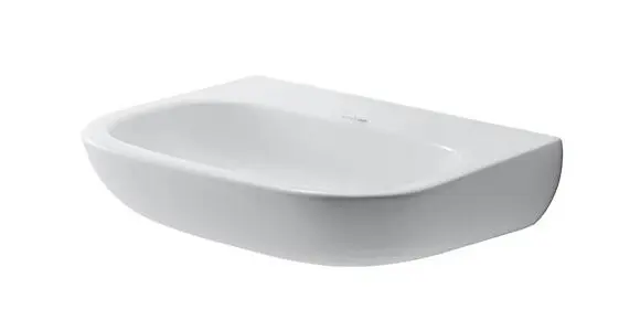 Duravit D-Code - rokas izlietne 45x36 cm, bez jaucējkrāna cauruma, Alpu balts 07074500702