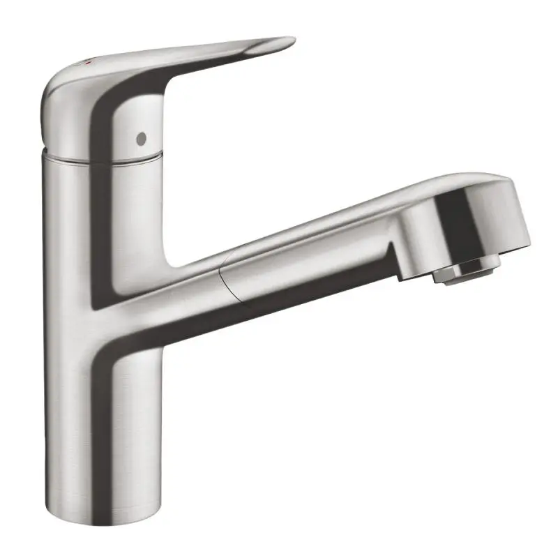 Hansgrohe Focus M42 - virtuves izlietnes maisītājs M427-H150 ar izvelkamu dušu, nerūsējošā tērauda izskats 71814800