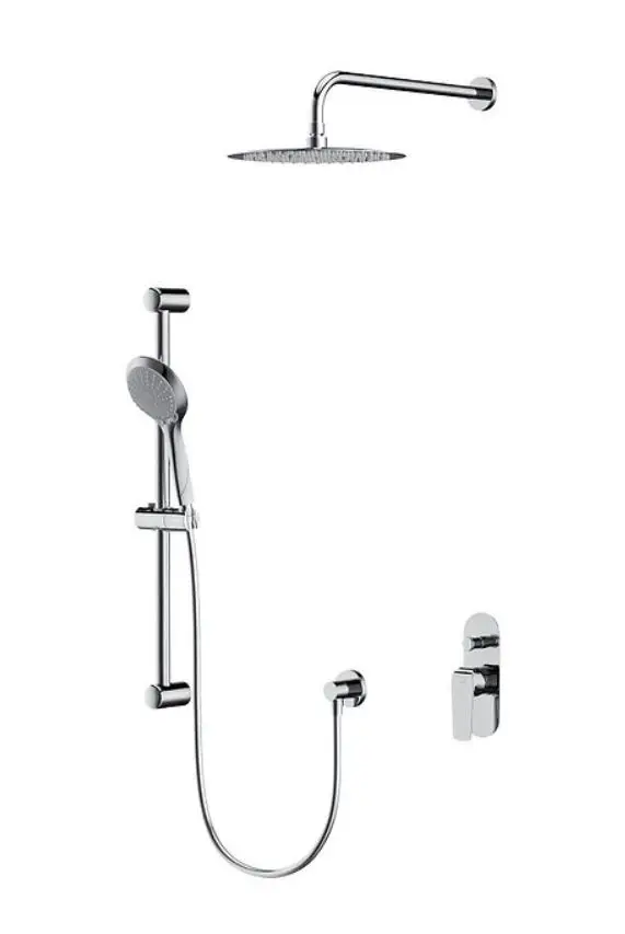 Cersanit City - dušas komplekts ar zemapmetuma maisītāju, ar montāžas korpusu, diametrs 25 cm, 3 strūklas veidi, hroms S952-014