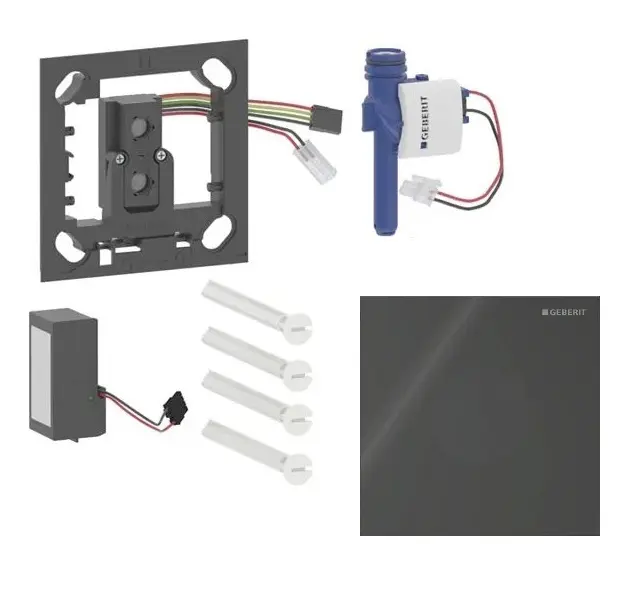 Geberit - Elektroniskā pisuāra skalošanas vadība tips 40, tīkla barošana, Bluetooth, stikls/melns 116.024.SJ.1